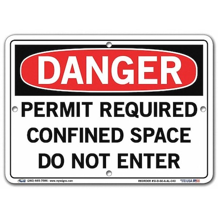 Sign,Danger,10.5x7.5,Aluminum,.040, SI-D-60-A-AL-040