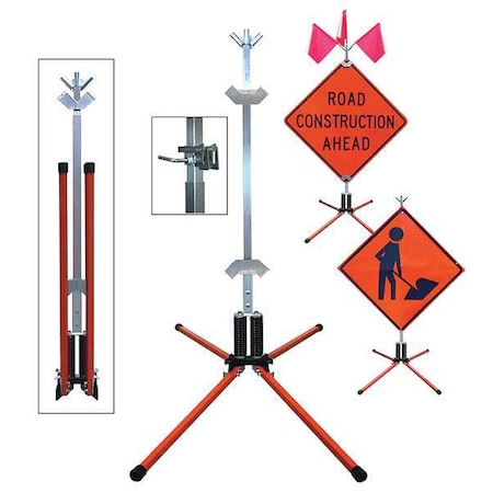 Sign Stand,Rigid And Roll-Up,Steel,36 In, STF18-RG/RU