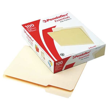 File Folders 8-1/2 X 11, 1/3-Cut Tab, Manila, Pk100