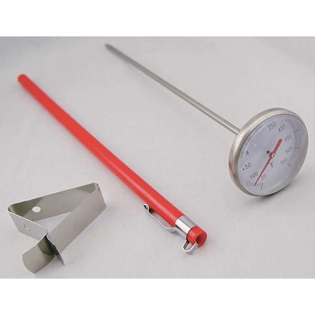 8 Stem Analog Dial Pocket Thermometer, 50 Degrees To 550 Degrees F