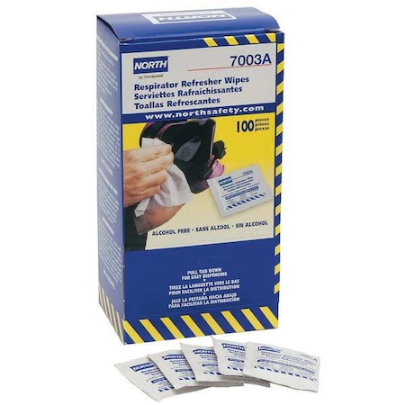 Respirator Wipes, Alcohol Free,PK100