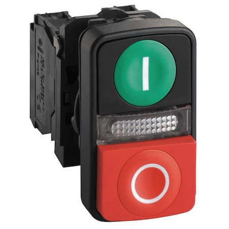 Illuminated Multi-Head Operator With Contact, 22 Mm, 1NO/1NC, Rectangle