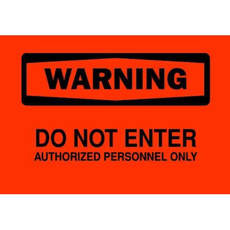 Warning Sign, 10 In Height, 14 In Width, Polyester, Rectangle, English