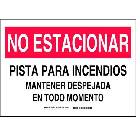 Safety Sign, 10 In Height, 14 Width, Aluminum, Rectangle, Spanish