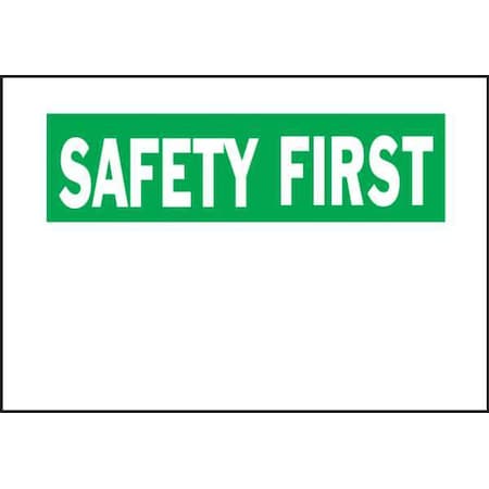 Safety Sign, 7X10, Plastic, Header Background Color: Green, 25370