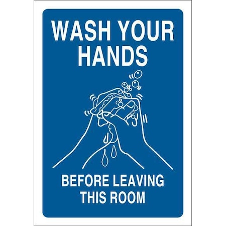 Facility Sign,Wash Hands,10X7, 47649