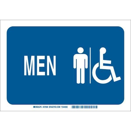 Facility Sign,Men (w/Picto),10x7, 47708