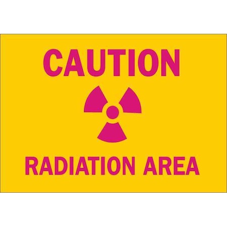 Caution Radiation Sign, 7 In H, 10 In W, Aluminum, Rectangle,42855