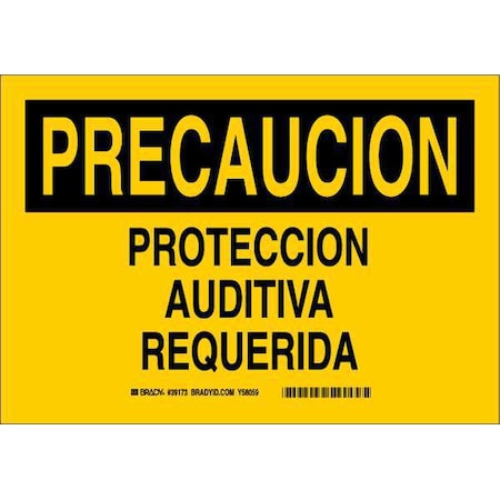 Caution Sign, 10x14, Spanish, Legend Style: Text