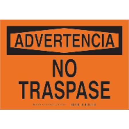 Warning Sign, 10 In Height, 14 In Width, Aluminum, Rectangle, Spanish