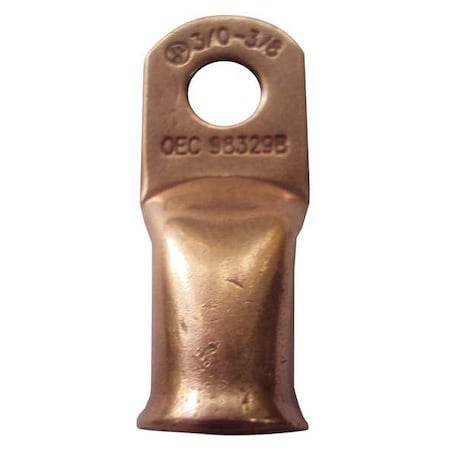 Lug,3/8 In,Copper,1/0,Crimp/Solder,PK2