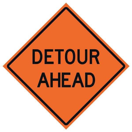 Detour Traffic Sign, 48 In H, 48 In W, Vinyl, Diamond, English, 669-C/48-DGFO-DA