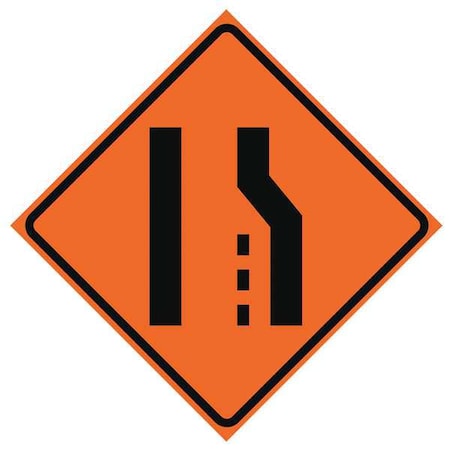Lane Ends Traffic Sign, 36 In H, 36 In W, Vinyl, Diamond, No Text, 669-C/36-RVFO-RS