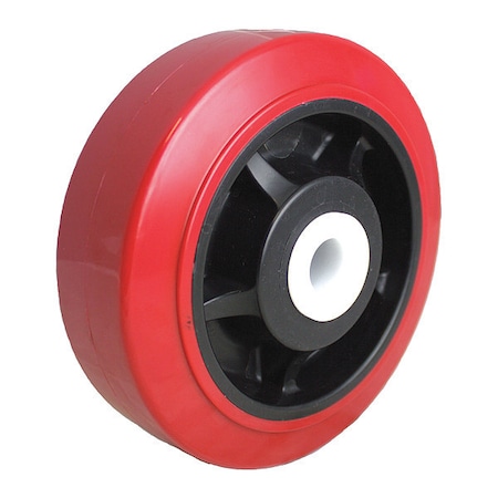 Wheel,Red Urethan,5 X 2,Delrin Brg
