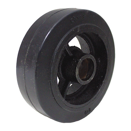Wheel,Rubr On Cst Iron,5 X 2,Plain Bor