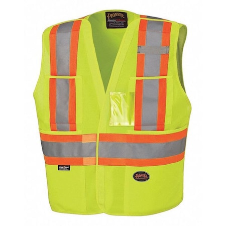 Safety Vest, Tear-Away, Hi-Vis Orange, 23XL, Color: High Visibility Yellow/Green