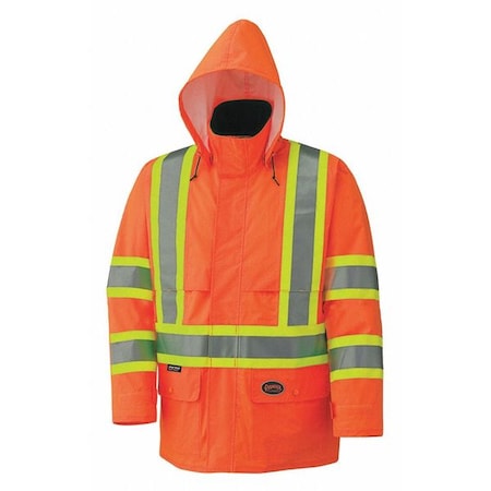 Safety Rain Suit,Hi-Vis Orange,2XL