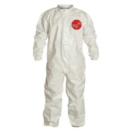 Collared Chemical Resistant Coveralls, White, Zipper