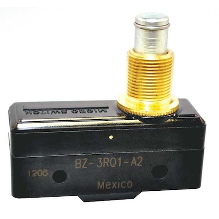 Industrial Snap Action Switch, Overtravel, Plunger Actuator, SPDT, 15A @ 240V AC Contact Rating
