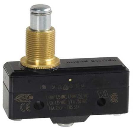 Industrial Snap Action Switch, Panel Mount, Plunger Actuator, SPDT, 15A @ 240V AC Contact Rating