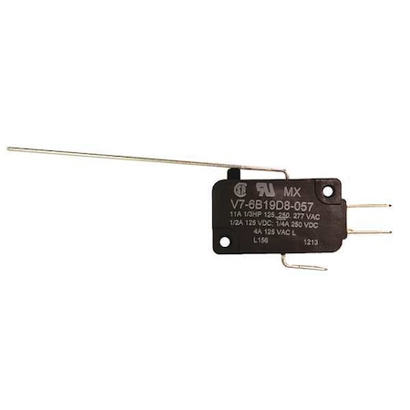 Miniature Snap Action Switch, Lever, Long Actuator, SPDT, 3A @ 240V AC Contact Rating