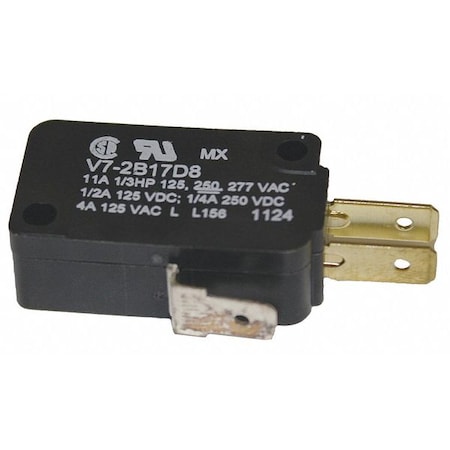 Miniature Snap Action Switch, Pin, Plunger Actuator, SPDT, 3A @ 240V AC Contact Rating