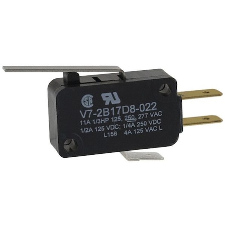 Miniature Snap Action Switch, Lever, Long Actuator, SPDT, 3A @ 240V AC Contact Rating