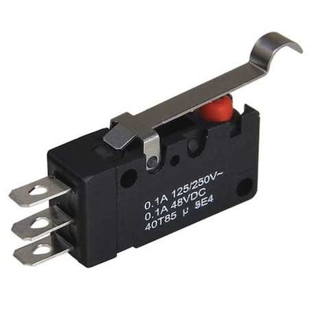 Miniature Snap Action Switch, Lever, Simulated Roller Actuator, SPDT, 5A @ 240V AC Contact Rating