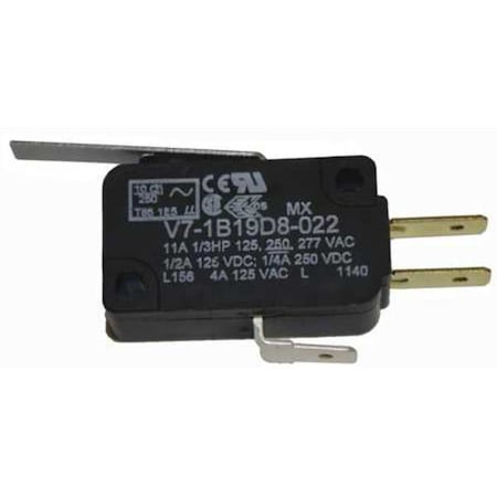 Miniature Snap Action Switch, Lever, Short Actuator, SPDT, 3A @ 240V AC Contact Rating