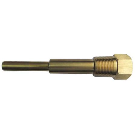 Bimetal Thermowell,Brass,1/2 NPSM