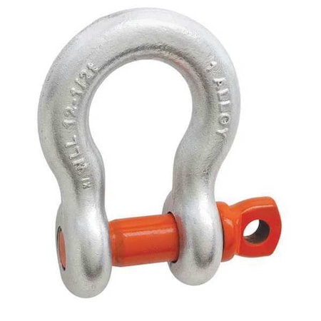 1/2 Alloy Anchor Shackle, Screw Pin, Forged Alloy, Galvanized