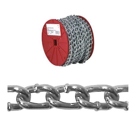 #2 Twist Link Machine Chain, Zinc Plated, 125' Per Reel