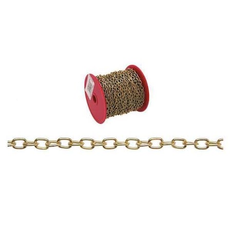 #19 Hobby/Craft Oval Link Chain, Brass Plated, 82' Per Reel