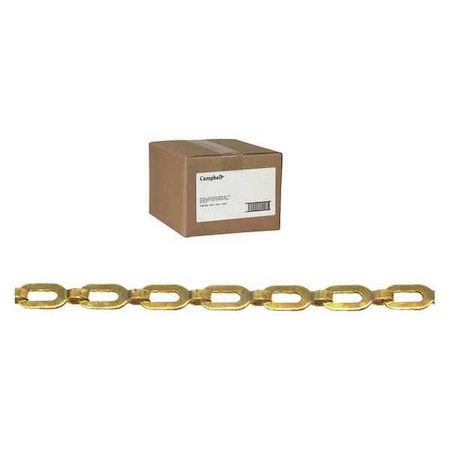 2/0 Brass Plumbers Chain, Bright, 100' Per Carton