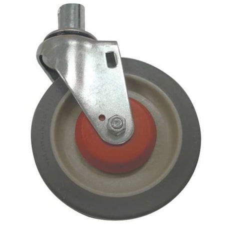 Swivel Caster, Thermoplastic Rubber 5 In