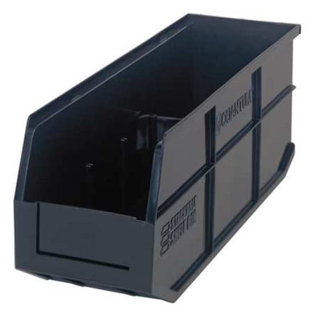 Shelf Storage Bin, Black, Polypropylene, 18 In L X 6 In W X 7 In H, 65 Lb Load Capacity