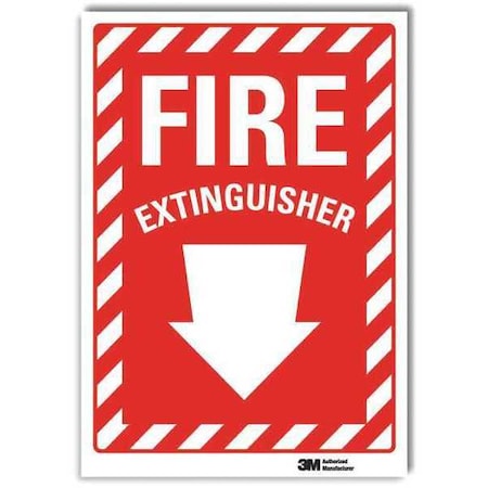 Fire Extinguisher Sign,14x10 In.