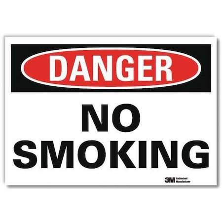 Danger No Smoking Sign, 10 H, 14 In W, Reflective Sheeting, Horizontal Rectangle, U1-1025-RD_14X10