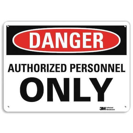 Danger Sign, 10 In H, 14 In W, Aluminum, Horizontal Rectangle, English, U1-1042-NA_14x10