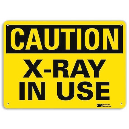 Caution Sign, 10 In H, 14 In W, Aluminum, Horizontal Rectangle,U1-1047-RA_14X10