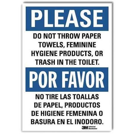 Hygiene Sign,7x5 In.,Bilingual, U1-1049-RD_5X7