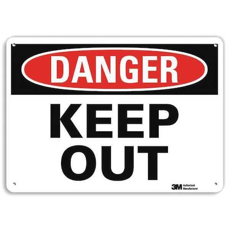Danger Sign, 10 In H, 14 In W, Plastic, Horizontal Rectangle, English, U1-1056-NP_14X10