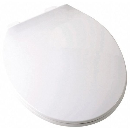 Deluxe Plastic Seat,Contemporary,Wht,Rnd, With Cover, Round, White