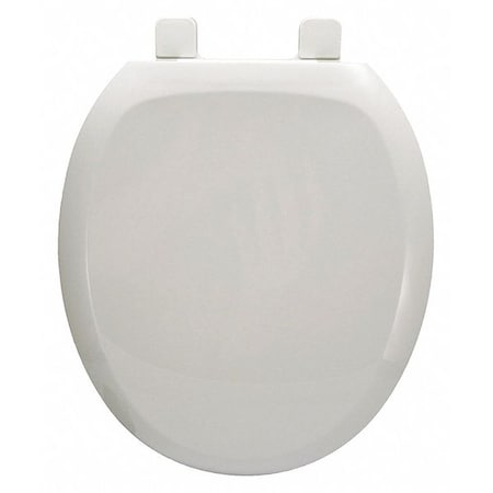 Premium Plstc Seat,Wht,SS Hinge Post,Rnd, With Cover, Round, White