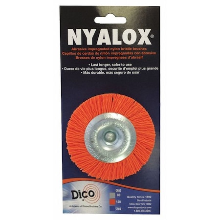 Nyalox Wheel Brush, 120 Grit, Orange, 3