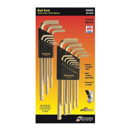 16 Piece Metric Fold-Up Hex Key Set, 14187