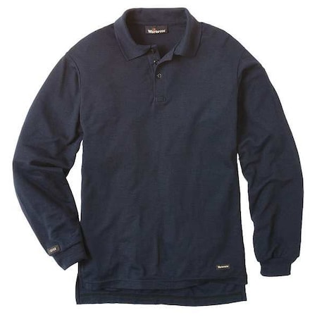 Flame Resistant Polo Shirt, Navy, Tecasafe(R) Plus Knit, MR
