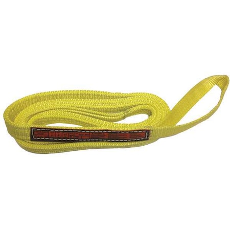 Synthetic Web Sling, Twisted Eye And Eye, 6 Ft L, 1 In W, Nylon, Yellow