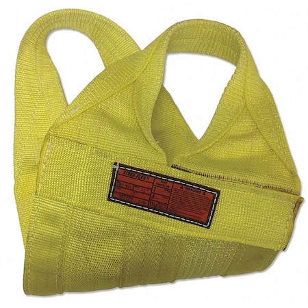 Synthetic Web Sling, Cargo Basket Sling (Wide Body), 8 Ft L, 16 In W, Nylon, Yellow