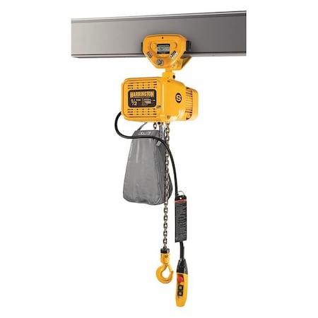 Electric Chain Hoist, 1,000 Lb, 20 Ft, Push Trolley